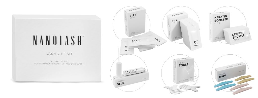 Set zum Lifting und zur Lamination der Wimpern nanolash